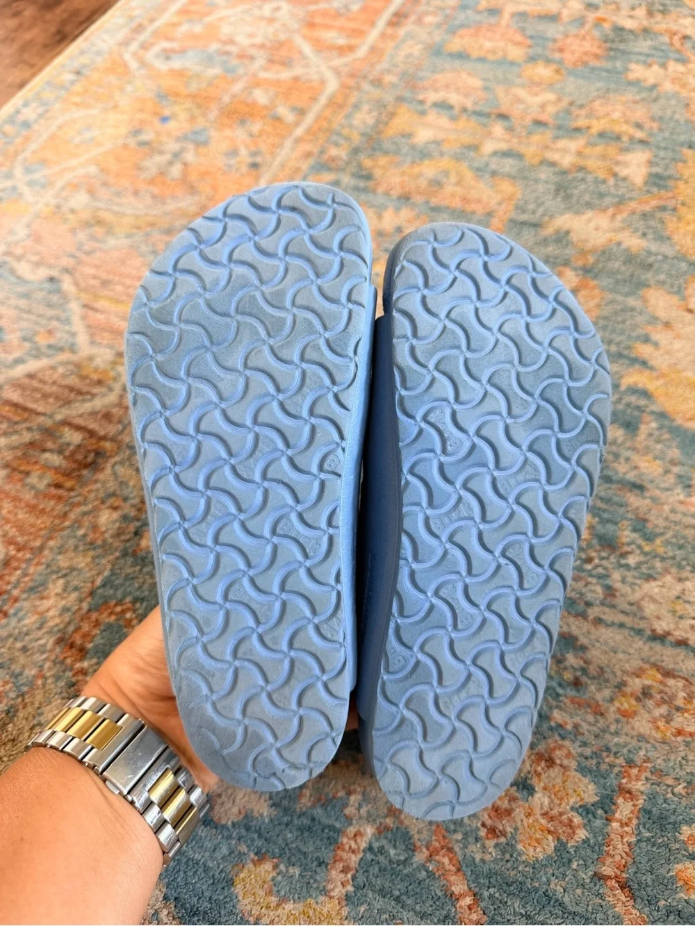 Birkenstock Arizona EVA Sandals Kids Size 30 Light Blue Waterproof Two Strap